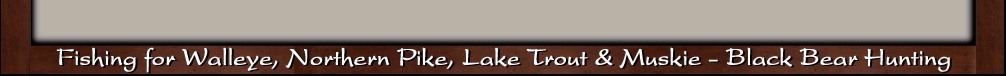 Fishing for walleye, 
northern pike, lake trout and muskie - black bear hunting